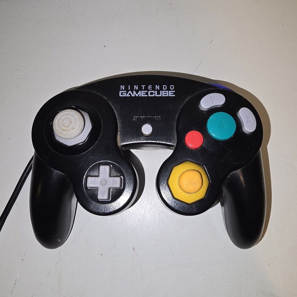 Nintendo GameCube Black Controller OEM - Tested /Tight Joystick